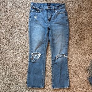 J. Crew Medium Blue Distressed Straight Leg Jeans